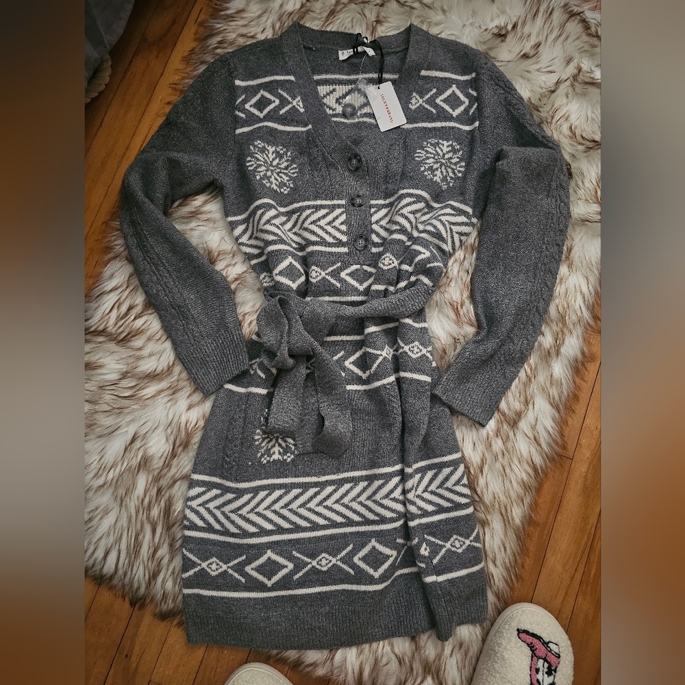 NWT Lucky Brand western sweater dress -size Large